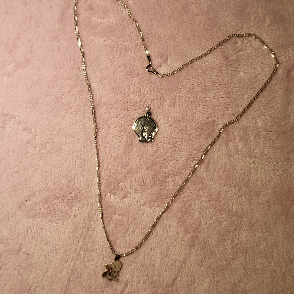 925 Tweety Bird Necklace 24in Extra Pandent